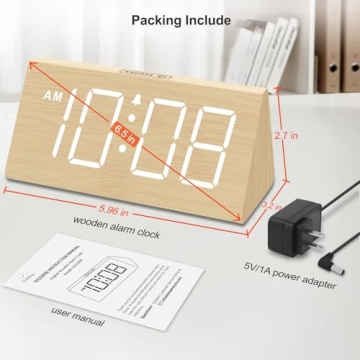 DreamSky Wooden Alarm Clock - Stylish & Functional