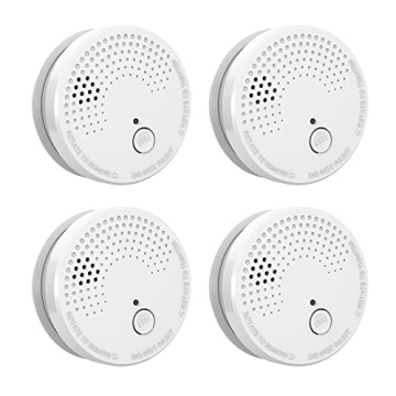 4 Pack Smoke Detector Fire Alarms with Photoelectric Sensor Technology for Enhanced Safety