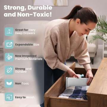 RAPTUROUS Adjustable 8" Tall Drawer Dividers - 6-Pack