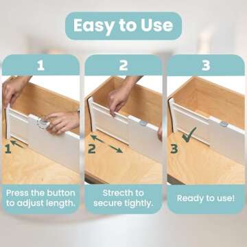 RAPTUROUS Adjustable 8" Tall Drawer Dividers - 6-Pack