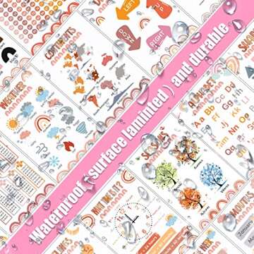 20 Pack Rainbow Alphabet Poster Educational Posters for Toddlers Classroom Decor ABC Poster Math Posters for Kid Learning Elementary Middle School Playroom Home Calm Corner 16 x 11 Inch (Tree)