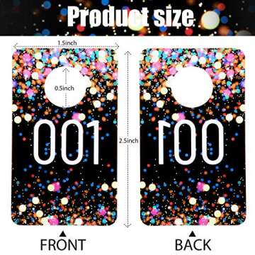 Jetec Live Plastic Number Tags, Consecutive Reusable Normal and Mirrored Image Number Tags for Live ...