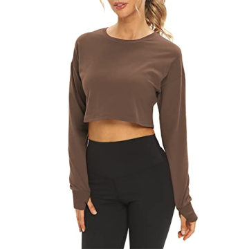 Mippo Long Sleeve Crop Top for Stylish Comfort