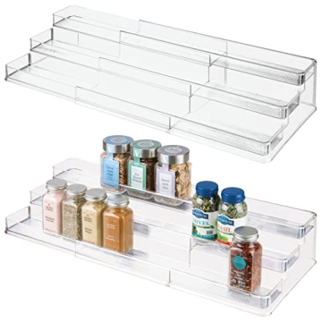 mDesign Expandable Spice Rack Organizer for Kitchen
