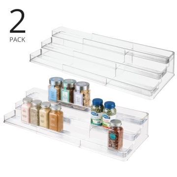 mDesign Expandable Spice Rack Organizer for Kitchen