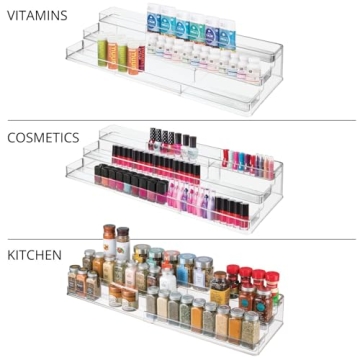 mDesign Expandable Spice Rack Organizer for Kitchen