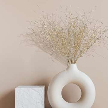 Firlar 5 PCS Gold Sparkle Curly Ting Branch, 21in Glitter Ting Vase Filler Wedding Bouquet Artificial Floral Flower Stub Stem for DIY Bride Bouquet, Wedding Party Table Centerpiece Decor