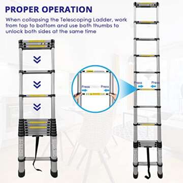 Nassboards Telescoping Ladder - Lightweight & Portable