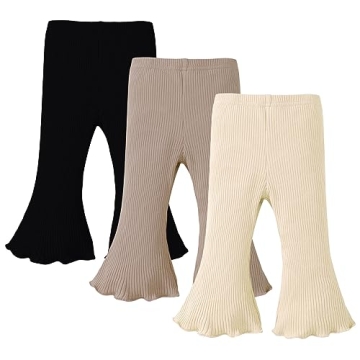 Trendy SOBOWO Toddler Girl Bell Bottoms 3 Pack