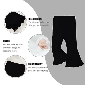 Trendy SOBOWO Toddler Girl Bell Bottoms 3 Pack