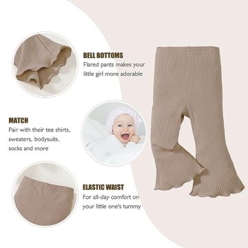 Trendy SOBOWO Toddler Girl Bell Bottoms 3 Pack