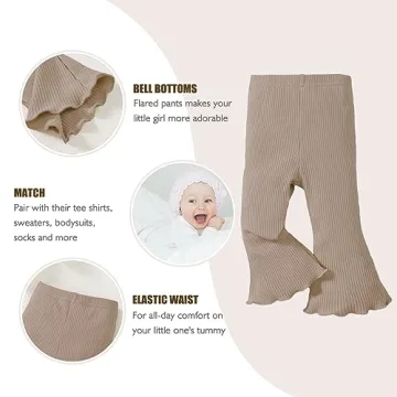 Trendy SOBOWO Toddler Girl Bell Bottoms 3 Pack