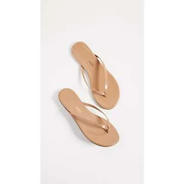 TKEES Women's Foundations Glosses Flip Flops, Coco Butter, Tan, 6 Medium US