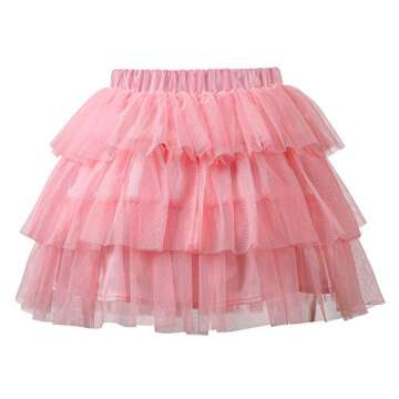 Littleforbig Women's Mesh Tulle Puffy Petticoat Tutu Ballet Bubble Short Ballerina Skirt Pink S