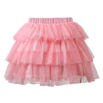 Littleforbig Women's Mesh Tulle Puffy Petticoat Tutu Ballet Bubble Short Ballerina Skirt Pink S