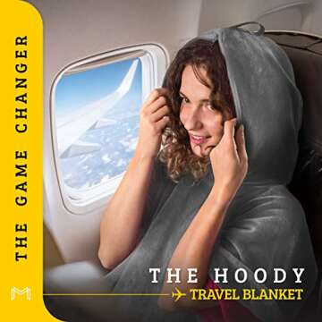 MasterManner Travel Blanket Airplane Compact with Hoodie – 2in1 Airplane Travel Accessories from P...