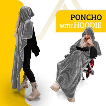 Cozy MasterManner Travel Blanket with Hoodie for Travelers
