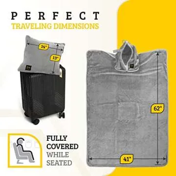 Cozy MasterManner Travel Blanket with Hoodie for Travelers