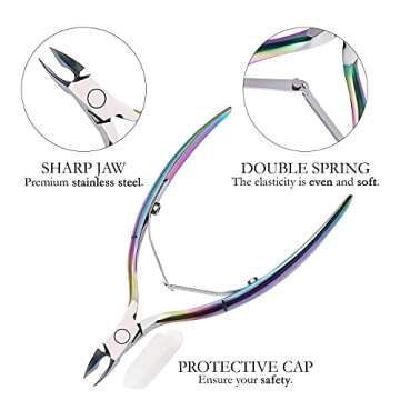 P2P Nails Cuticle Trimmer Set - Professional Pedicure and Manicure Tools - For Fingernail and Toenails - Stainless Steel Cuticle Nipper, Dual End Pusher, and Nail Polish Scraper