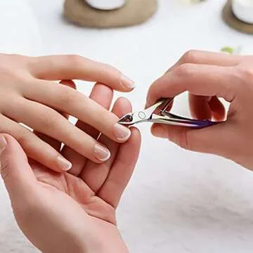 P2P Nails Cuticle Trimmer Set - Professional Pedicure and Manicure Tools - For Fingernail and Toenails - Stainless Steel Cuticle Nipper, Dual End Pusher, and Nail Polish Scraper