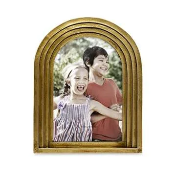 Isaac Jacobs Arc Resin Picture Frame with Gradient Design, Decorative Photo Frame, Tabletop & Wall D...