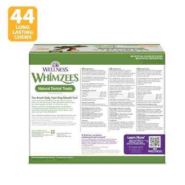 Wellness WHIMZEES Value Box Dog Dental Treats - Natural Chews for Dental Care (44 Count)