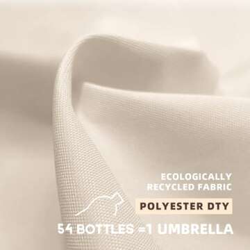 wikiwiki 10 FT Cantilever Patio Umbrellas Outdoor Offset Umbrella w/ 36 Month Fade Resistance Recycled Fabric, 6-Level 360°Rotation Aluminum Pole for Deck Pool Garden, Cream