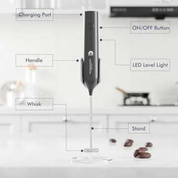 Rechargeable Milk Frother - Versatile Handheld Foam Maker