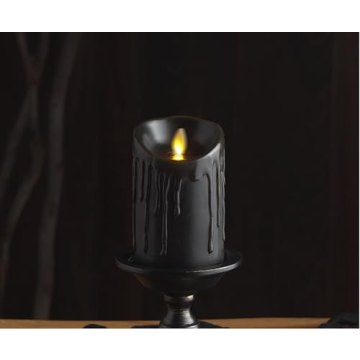 Luminara Black Wax Drip Flameless Candle with Timer