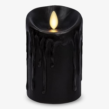 Luminara Black Wax Drip Flameless Candle with Timer