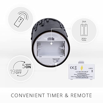 Luminara Black Wax Drip Flameless Candle with Timer