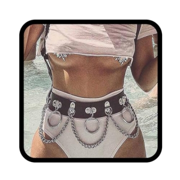 Victray Punk Waist Chain Belt Leather Body Chain for Women
