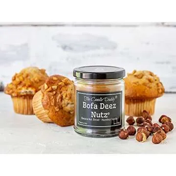 Bofa Deez Nutz- Funny- Banana Nut Bread n Hazelnut Vanilla- Scented Candle- Double Pour- 6 Ounce- 40 Hour Burn Time
