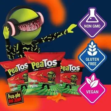PeaTos Crunchy Fiery Lime Snacks - Vegan & Gluten-Free Delights