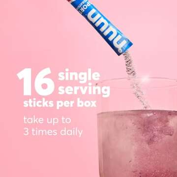 Nuun Sport Electrolyte Powder Packets - Pink Lemonade Flavor, 5 Essential Electrolytes for Hydration, Easy Open Drink Mix with Magnesium, 1g Sugar, Non GMO, Vegan, 16 Single Serving Sticks