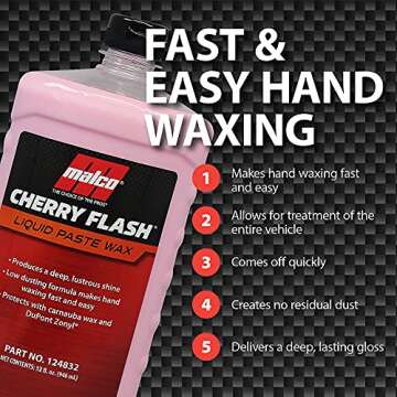 Malco Cherry Flash Automotive Liquid Paste Wax – Protect & Shine Your Vehicle/Easiest Way to Hand Wax Your Car/Lasting Gloss & Protection For Cars, Trucks, Boats and Motorcycles / 1 Gal. (124801)