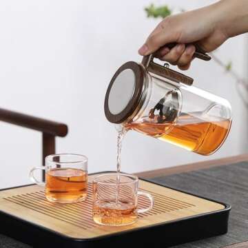 MACTANO Enchanti Tea Pot, Magic Witchcraft Enchanted Glass Teapot with Strainer -800ML