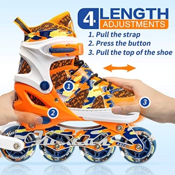 Kuxuan Adjustable Inline Skates for Kids Illuminating Fun