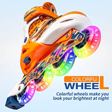 Kuxuan Adjustable Inline Skates for Kids Illuminating Fun
