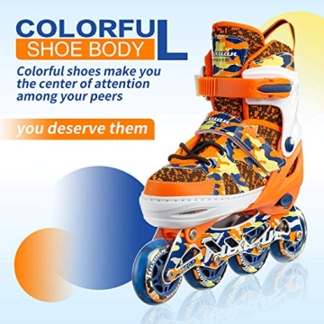 Kuxuan Adjustable Inline Skates for Kids Illuminating Fun