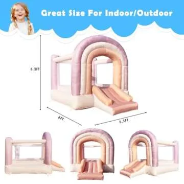 Dream Castle Bounce House,Bounce House with Slide,Toddler Bouncy House with Blower for Indoor/Outdoor,8 ft L x 6 ft W,Ideal Gifts for Kids