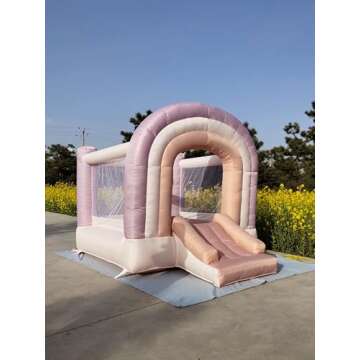 Dream Castle Bounce House,Bounce House with Slide,Toddler Bouncy House with Blower for Indoor/Outdoor,8 ft L x 6 ft W,Ideal Gifts for Kids