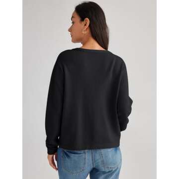 EFAN Womens Cropped Cardigan Sweaters 2024 Fall Trendy Lightweight Knit Tweed Blazer Jackets Dressy Casual Fashion Cashmere Outfits Cute Clothes Black L