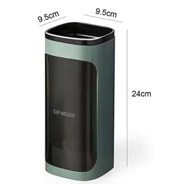 Sharemee Wall Mount Paper Cup Dispenser, Pull Type Cup Holder Fit 3oz - 5oz Disposable Small Cups, Bathroom Cup Dispenser for Home Hospital Office Gym (Green)