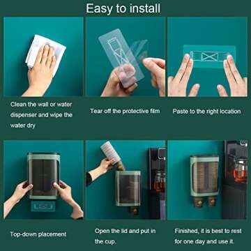 Sharemee Wall Mount Paper Cup Dispenser, Pull Type Cup Holder Fit 3oz - 5oz Disposable Small Cups, Bathroom Cup Dispenser for Home Hospital Office Gym (Green)