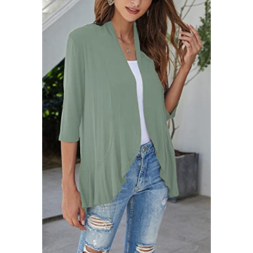 Bluetime Women Casual Lightweight Open Front Cardigan