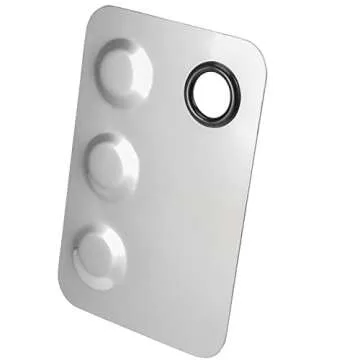 SEUNMUK Stainless Steel Cosmetic Palettes with Spatula - 6 Pack