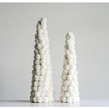 Creative Co-Op Pom Pom Trees Set for Holiday Cheer