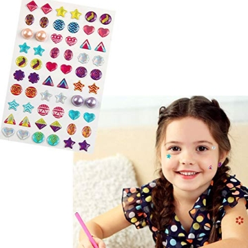 AUGSUN 240 Sparkling Sticker Earrings Fun 3D Gems Glitter