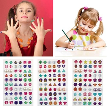 AUGSUN 240 Sparkling Sticker Earrings Fun 3D Gems Glitter